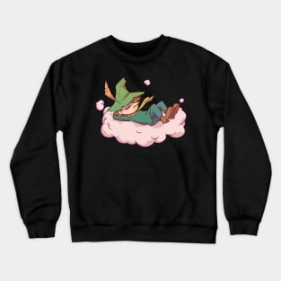 Snufkin sleeping in a pink cloud Crewneck Sweatshirt